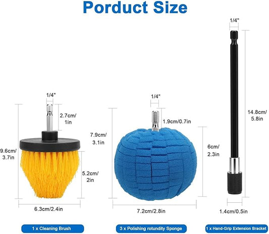 Linkstyle 5PCS Drill Polishing Ball Set, Car Wheel Polisher Sponge Pad Kit - Image 2