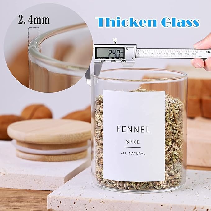 Glass Spice Jars with Bamboo Lids - Image 6