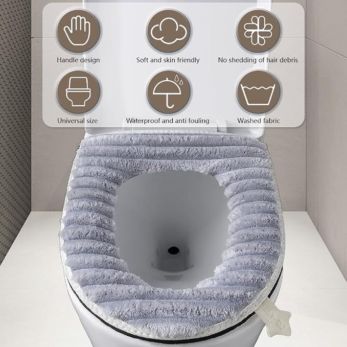 Toilet Seat Warmer Cover, Bathroom Soft Thicker Warmer - Image 4