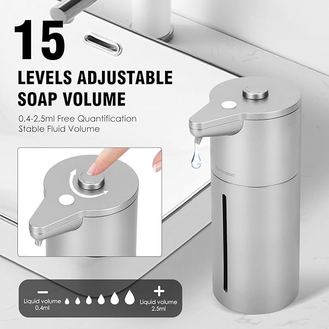 Aunmaon Automatic Soap Dispenser Touchless, Upgrade Adjustable Volume - Image 2