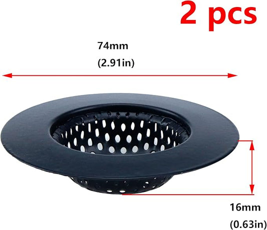 Antrader Kitchen Sink Strainer, Stainless Steel Sink Drain Strainer, 2 Pack - Image 2