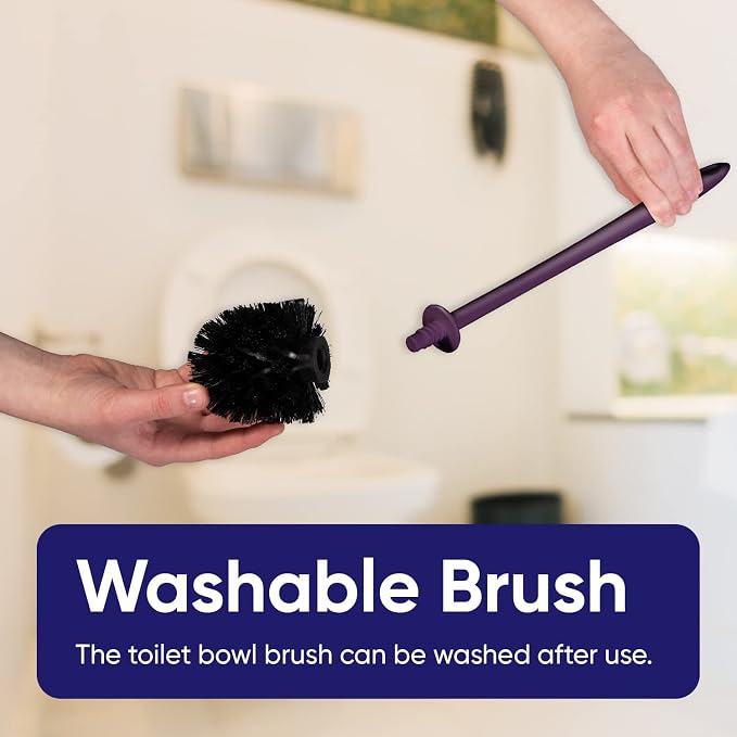 Toilet Brush Cleaner and Holder Purple 2 Pack Toilet Bowl Cleaner Brush - Image 4