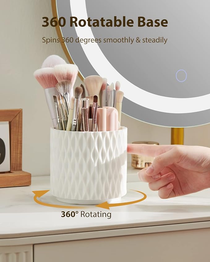 Rotating Makeup Brush Holder, 360 Rotating Cosmetics Make up Brush Organizer - Image 4