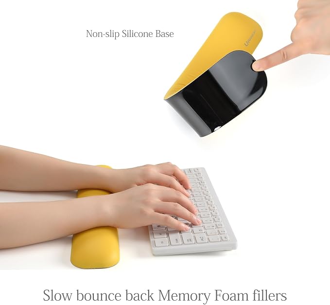 UnivoColors Design-Wave Keyboard Wrist Rest, Artificial Sheepskin+Memory - Image 4