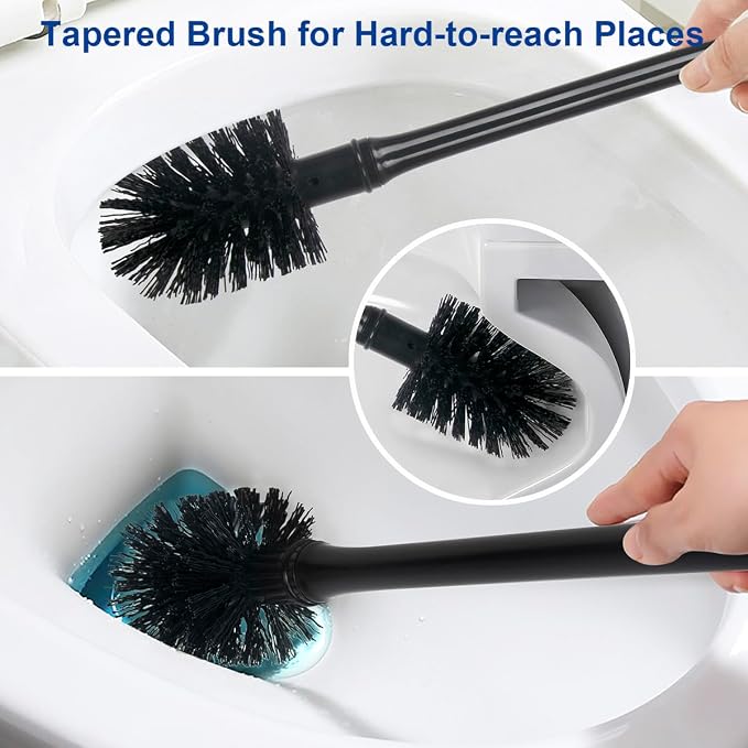 CELOX Toilet Bowl Brush and Holder, Compact Toilet Brush - Image 4