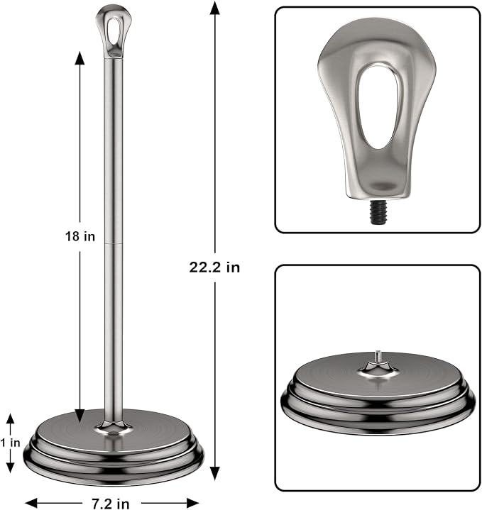 Toilet Paper Holder with Rustproof, Metal Free Standing Toilet Paper Stand - Image 2