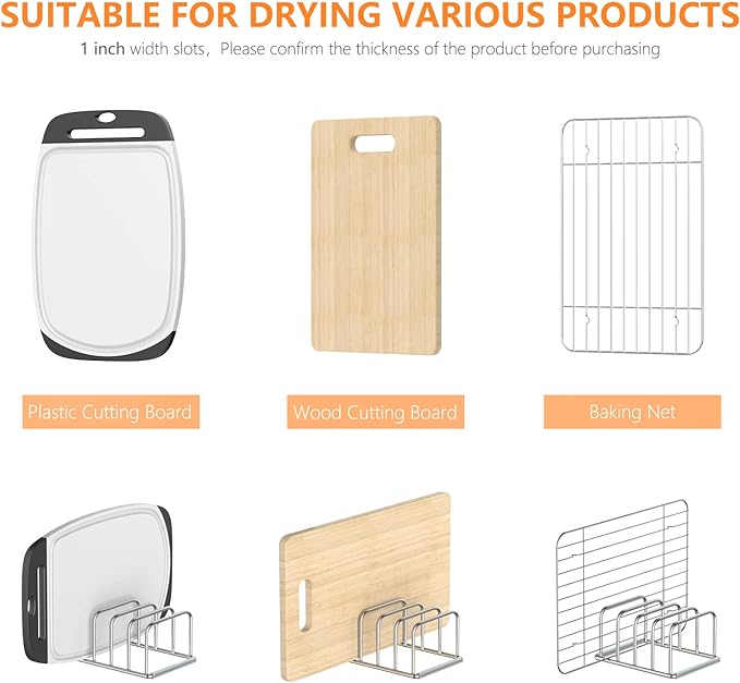 KORRTFID Cutting Board Organizer Stand Holder, 304 Stainless Steel Chopping - Image 4