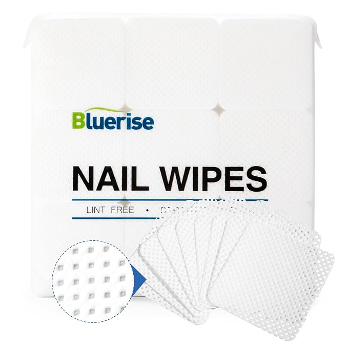 BLUERISE Lint Free Nail Wipes Nail Polish Remover Pads Soft Absorbable Eyelash by Bluerise