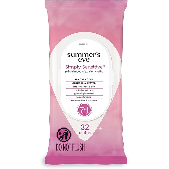 Summer's Eve Simply Sensitive Daily Gentle Feminine Wipes, Removes Odor by SummersEve