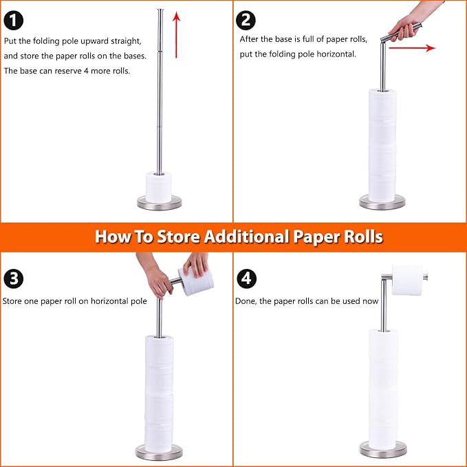 Toilet Paper Holder Stand Bathroom Toilet Paper Storage - Image 5