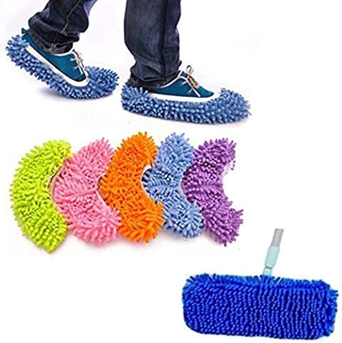 5 Pairs Multi-Function Dust Duster Mop Slippers Shoes Cover, Soft Washable by Yueiehe