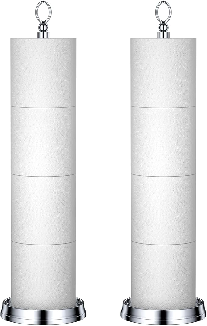 Toilet Paper Holder Stand with Reserve Function, Free Standing Toilet Paper by ROLABAM