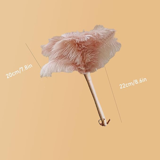 Ostrich Feather Dusters, Naturally Soft, Solid Wood Handle, 17.3'' Long - Image 3