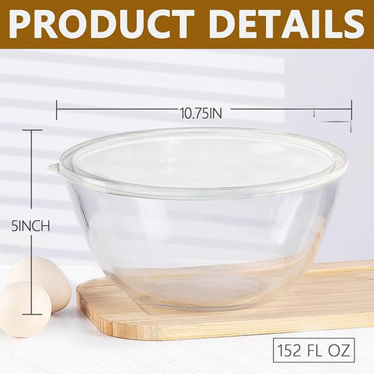 5 Quart Deep Big Glass Bowl - Image 2