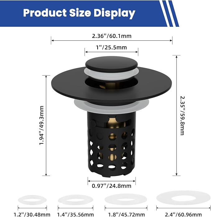 Universal Bathroom Sink Drain Strainer Hair Catcher 2PCS Upgraded - Image 6