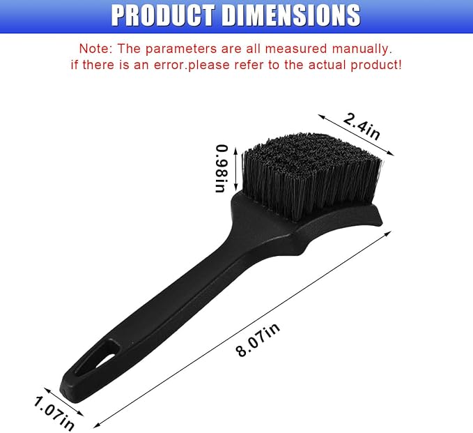 Car Wheel Brush, Stiff Bristle Short Handle Scrub Tire & Wheel Rim Brush - Image 2