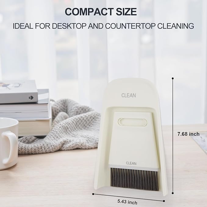 Luxflowing Portable Mini Hand Held Broom and Dustpan Combo Set, - Image 3