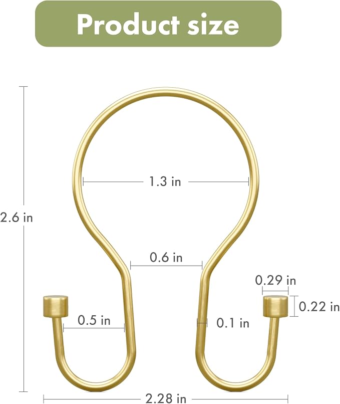 AmazerBath Shower Curtain Hooks, Shower Curtain Rings - Image 3