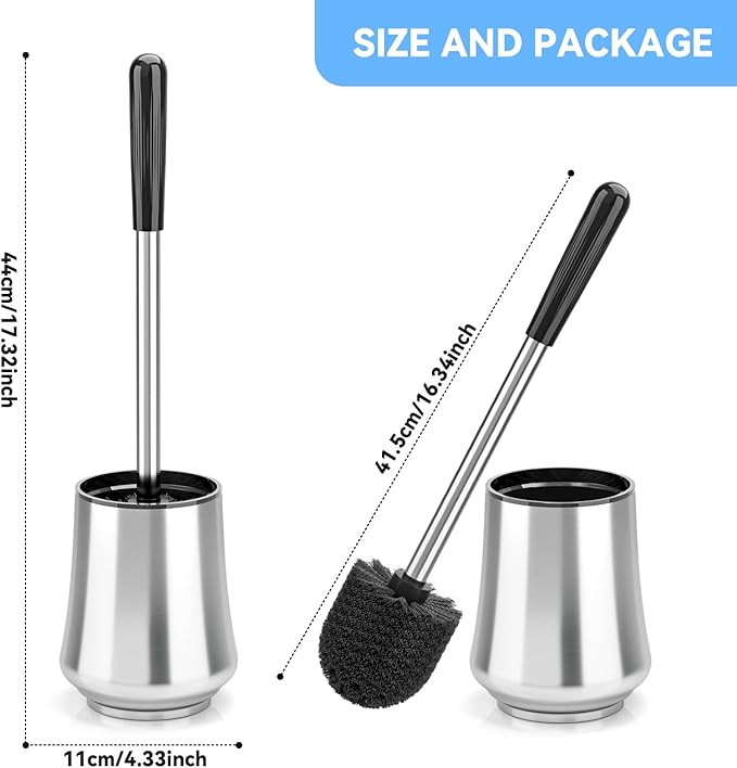 Toilet Brush, Toilet Brush and Holder Sliver Toilet Bowl Brush - Image 7