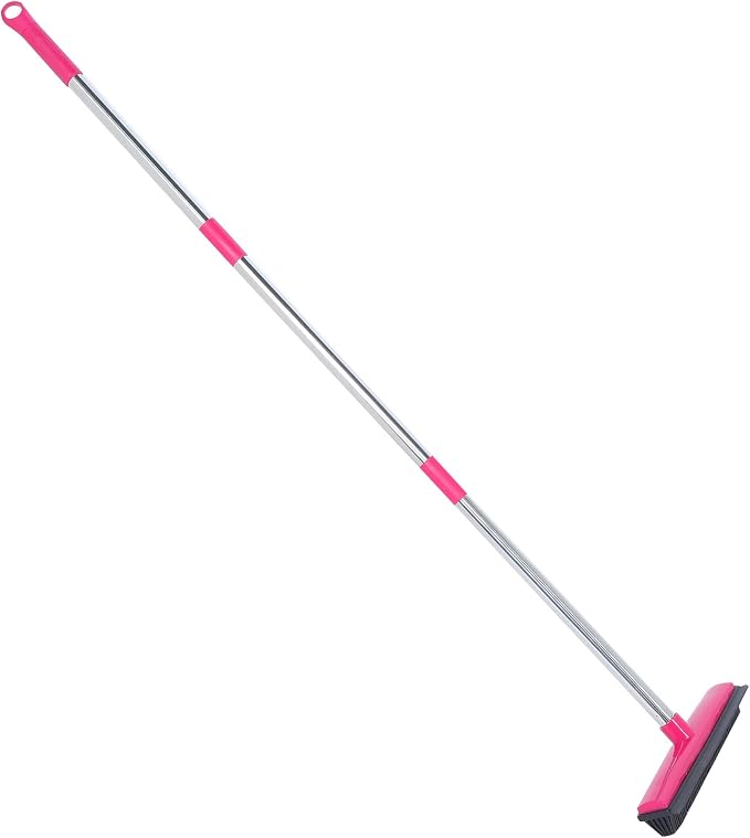 Carpet Hair Removal Broom with 48'' Telescoping Adjustable Handle, Rubber Broom by EBTOOLS