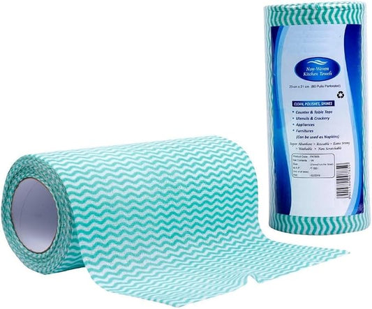 Non-Woven 2 Packs of Kitchen Towel Roll | Cleaning Wipes | Washable & Reusable - Image 2