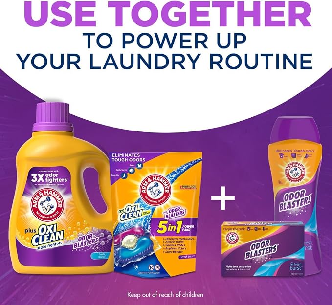 ARM & HAMMER Plus OxiClean Odor Blasters Fresh Burst, 77 Loads Liquid Laundry - Image 10