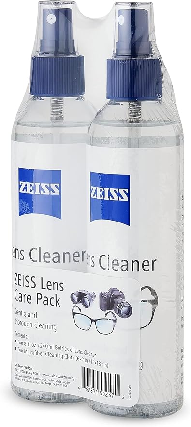 ZEISS Lens Care Pack – 2x 8oz Streak-Free Lens Spray and Microfiber Cloths - Image 3