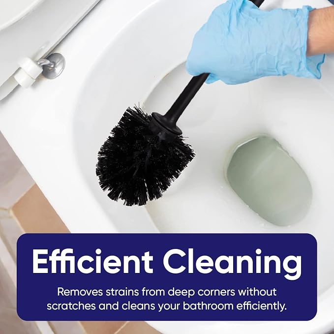 Toilet Brush Cleaner and Holder Black Toilet Bowl Cleaner Brush - Image 8