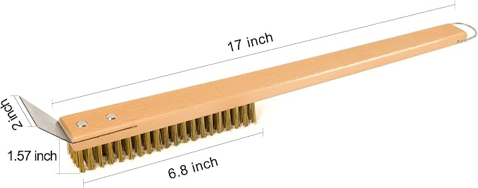Lrui Pizza Oven Brush, Copper Wire Pizza Stone Cleaning Brush - Image 5