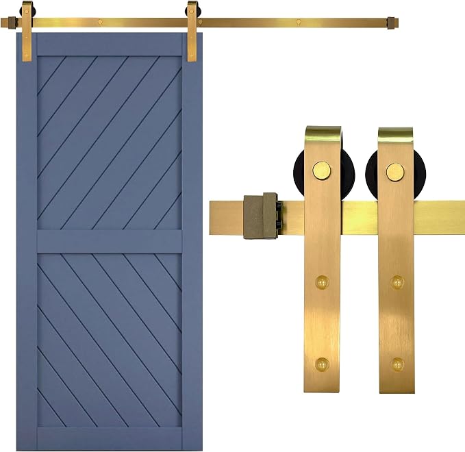 Rio Salto Gold Barn Door Hardware Kit Length up to 6FT Sliding Door Hardware by RioSalto