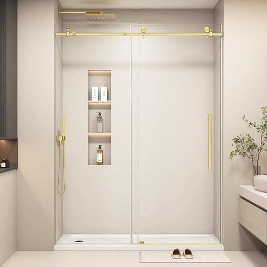 49-54” W x 76" H Single Sliding Shower Door, Frameless Shower Door by GOBESTRY