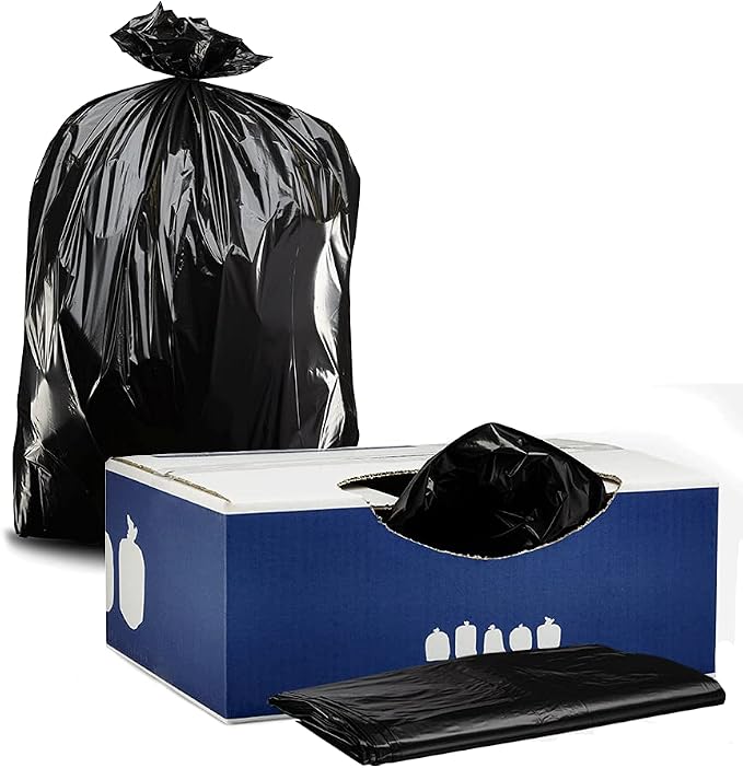 Plasticplace Contractor Trash Bags 40-45 Gallon │ 3.0 Mil │ Black Heavy Duty by Plasticplace