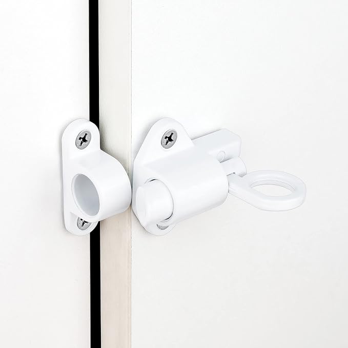 4 Packs Self-Closing Latches，White Spring Door Lock，Resilient Bolt Latch - Image 5