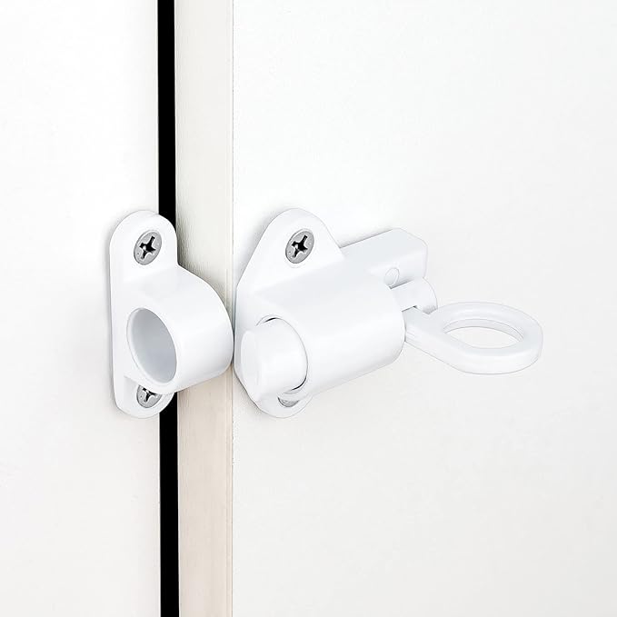 6 Packs Self-Closing Latches，White Spring Door Lock，Resilient Bolt Latch - Image 3