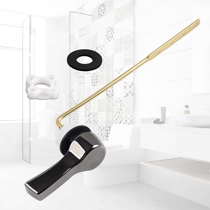 Hibbent Universal Metal Front Mount Toilet Handle Replacement Kit, Brass Toilet - Image 8