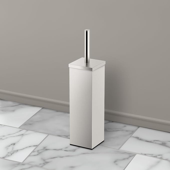 Gatco 1489 Elegant Square Toilet Brush Holder, Satin Nickel - Image 6