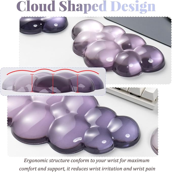 Gel Keyboard Wrist Rest Cloud Set, - Image 7