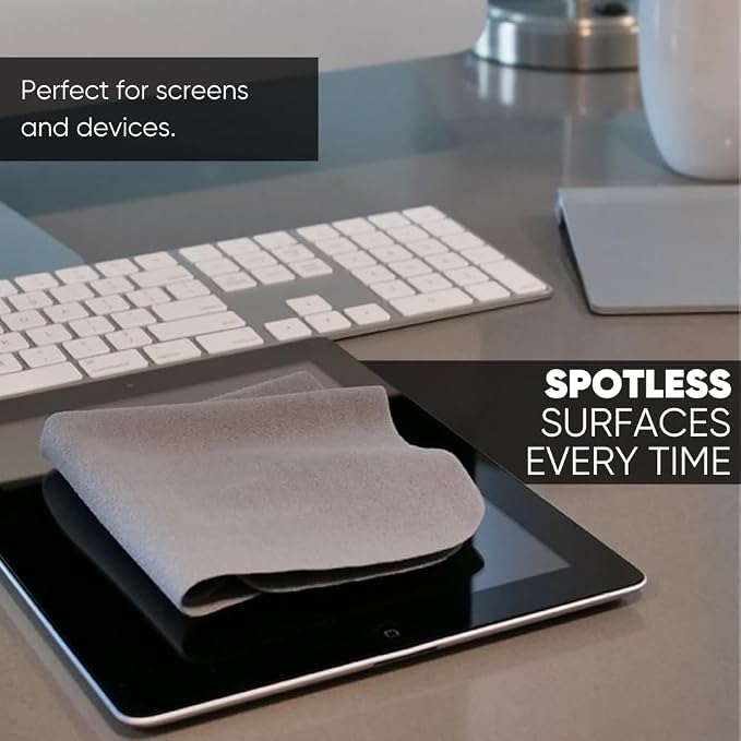Premium Screen Cleaning Cloth by Microfiber Wholesale | Gray | 10”x10” | 10pk | - Image 4