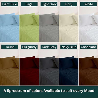 NON Sticky cotton Queen Size Sleeper Sofa Sheets, 4 Piece Egyptian Cotton Bed Sheet Set for Sofa Bed, 7" Deep Pocket for Pull Out Couch Mattress, 60" x 75", Sage Solid, Soft & Breathable