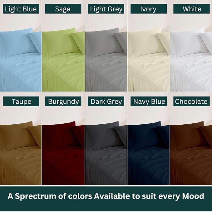 NON Sticky cotton Full Size Sleeper Sofa Sheets, 4 Piece Egyptian Cotton Bed Sheet Set for Sofa Bed, 6" Deep Pocket Fitted Sheet for Pull Out Couch Mattress, 54" x 75", Ivory Stripe, Soft & Breathable