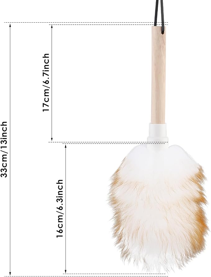 Lambswool Duster Solid Wooden Handle Lamb Wool Duster Feather Dusters - Image 2