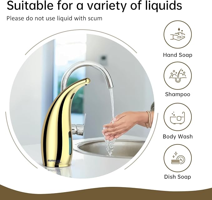 Automatic Liquid Soap Dispenser, 300ML Touchless 4 Gear Adjustable, Countertop - Image 4