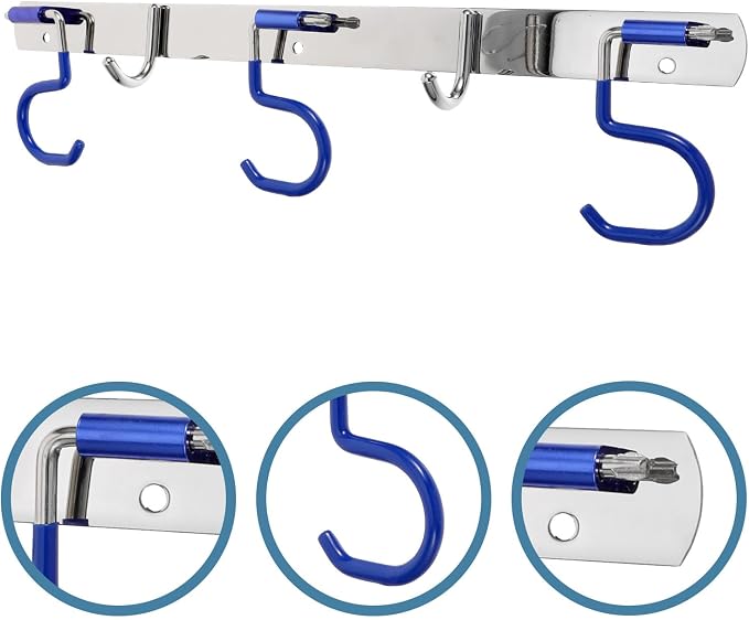 BESPORTBLE Stainless Steel Wall-Mounted Mop Holder and Multi-Function Storage - Image 8