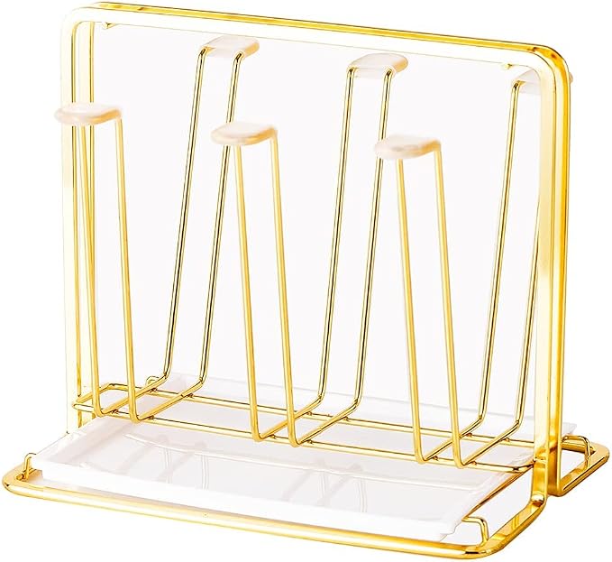 Metal Cup Drying Rack with 6 Hooks, Bottle Drying Rack with Drain Tray - Image 6