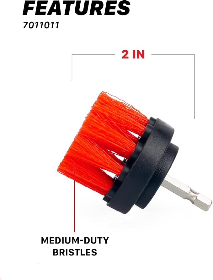 Maxshine 2" Universal M8 Medium-Duty Upholstery & Carpet Drill Brush – Power - Image 2