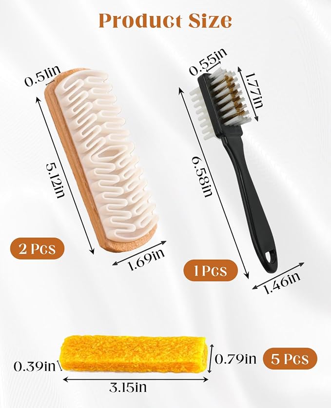 8PCS Suede Eraser and Brush Kit, Soft Cleaner - Image 5
