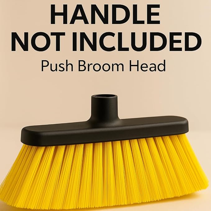 Aria Yellow Broom Head – 14” Sweeping Surface – Heavy-Duty Soft Flagged Bristles - Image 4