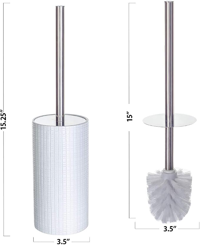 Creative Scents Estella White Toilet Brush Set - Image 4