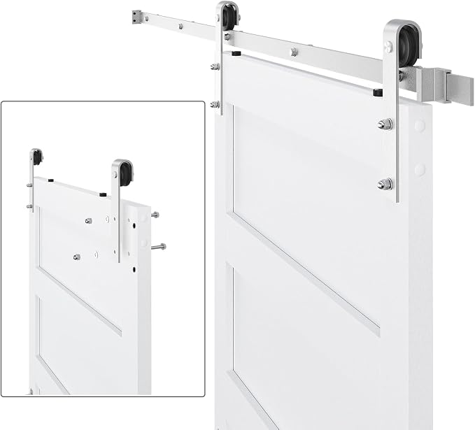 32in x 84in White Sliding Barn Door - Image 7
