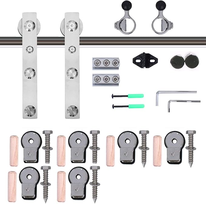 TSMST 8FT Sliding Barn Door Hardware Kit, Stainless Steel Heavy Duty Sturdy - Image 4